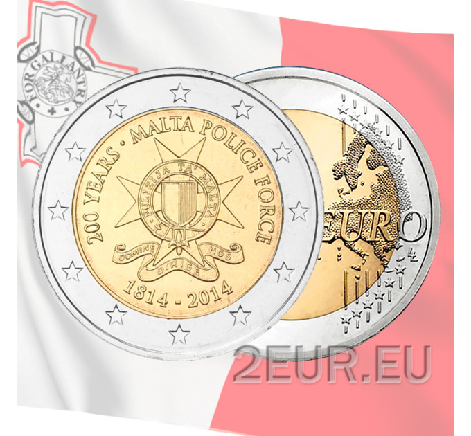 Malte 2 euros UNC 2014 - Bicentenaire de la Police de Malte