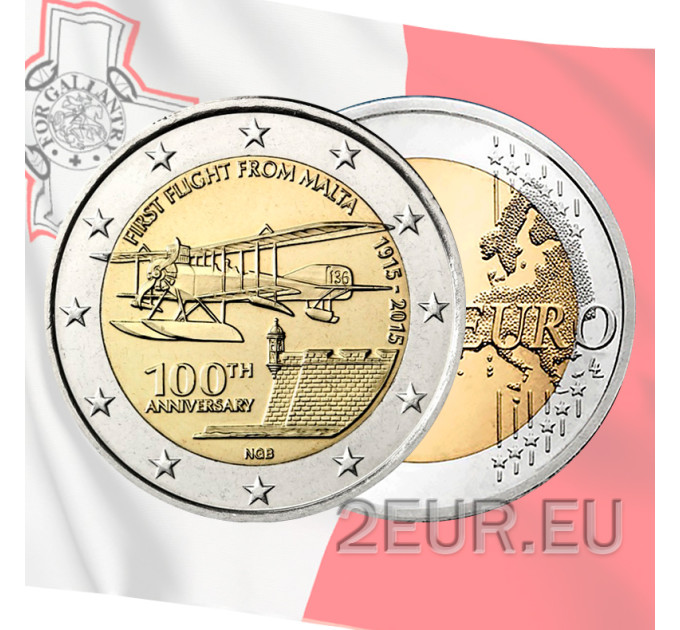 Malte 2 euros UNC 2015 - Centenaire du premier vol