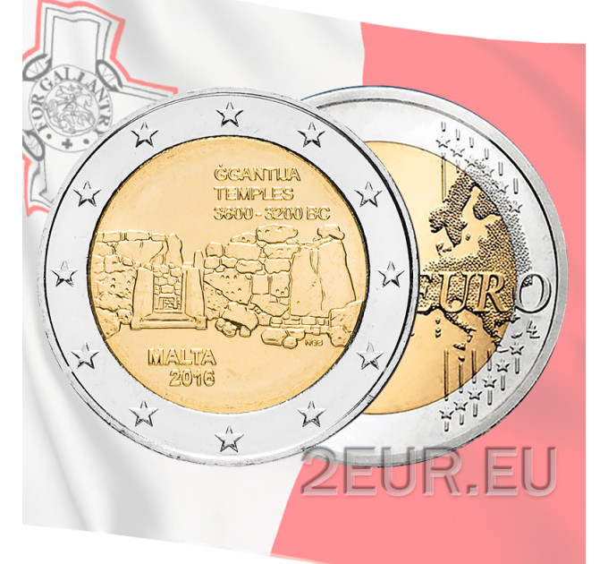 Malte 2 euros UNC rouler 2016 - Temples de Ggantija