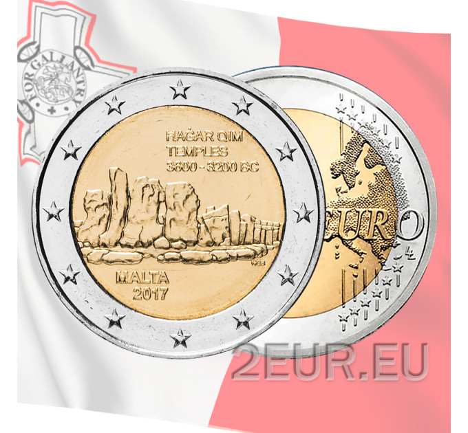 Malte 2 euros UNC 2017 - Temples Hagar Qim