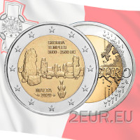 Malte 2 euros UNC 2020 - Sites préhistoriques maltais - Temples de Skorba