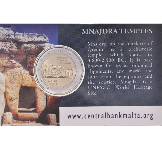 Malte 2 euros BU 2018 - Temples de Mnajdra