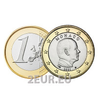 Monaco 1 euro UNC 2021 - Prince Albert II