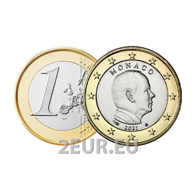 Monaco 1 euro UNC 2021 - Prince Albert II