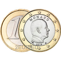 Monaco 1 euro UNC 2019 - Prince Albert II