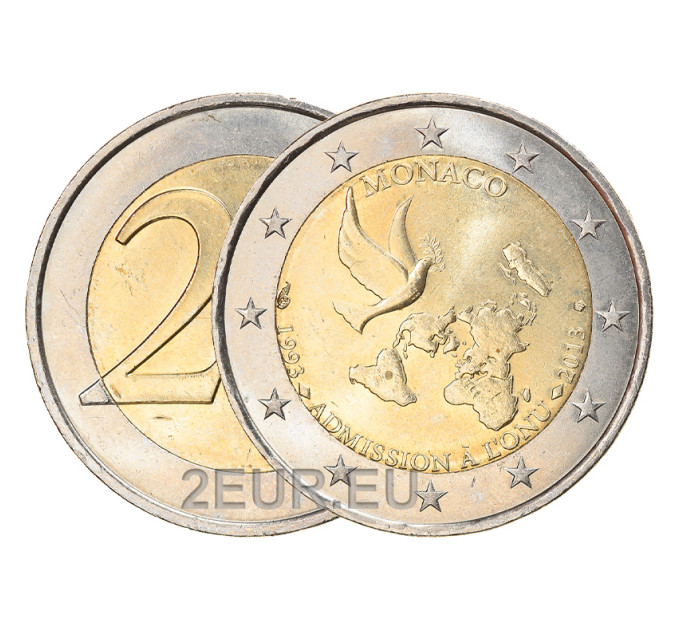 Monaco 2 euros UNC 2013 - 20e anniversaire de l'adhésion à l'ONU