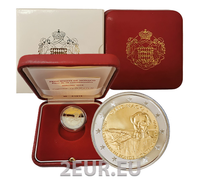 Monaco 2 euros BE 2016 - 150e Anniversaire de la Fondation de Monte-Carlo par Charles III
