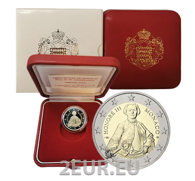 Monaco 2 euros BE 2020 - 300e anniversaire de la naissance du Prince Honoré III