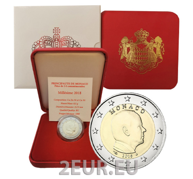 Monaco 2 euros BU 2018 - Prince Albert II
