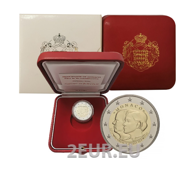 Monaco 2 euros BE 2021 - 10e anniversaire de mariage du Prince Albert II et de la Princesse Charlène