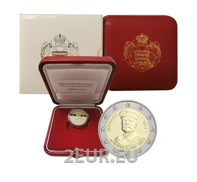 Monaco 2 euros BE 2022 - 100e anniversaire de la mort d'Albert Ier - Prince de Monaco