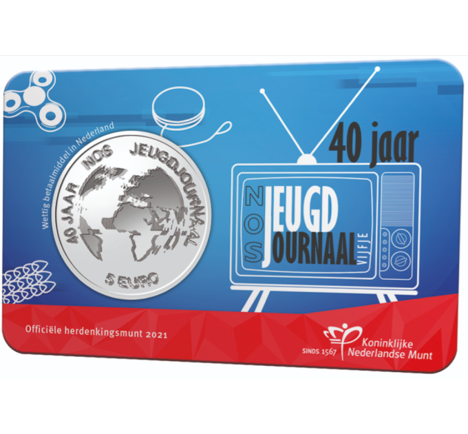 Pays-Bas 5 euros UNC 2021 - 40e anniversaire du NOS Jeugdjournaal