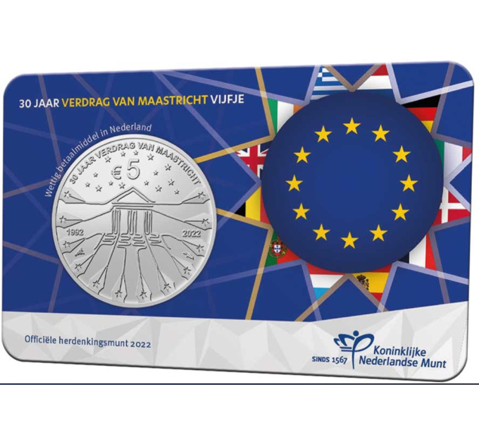 Pays-Bas 5 euros UNC 2022 - Traité de Maastricht