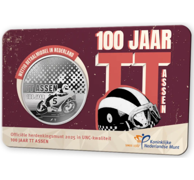 Pays-Bas 5 euros UNC 2025 - 100 ans du TT Assen