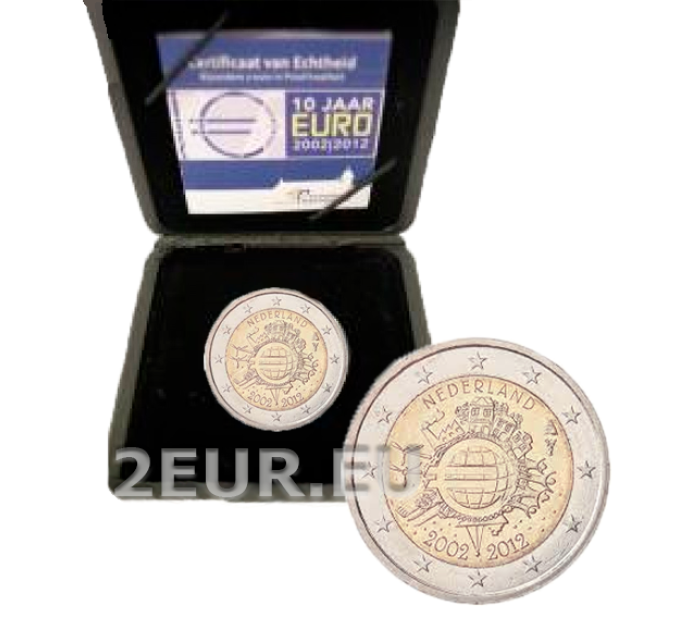 Pays-Bas 2 euros BE 2012 - 10 ans d'euro cash