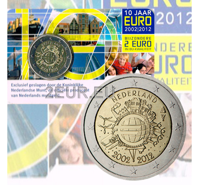 Pays-Bas 2 euros BU 2012 - 10 ans d'Euro Cash  