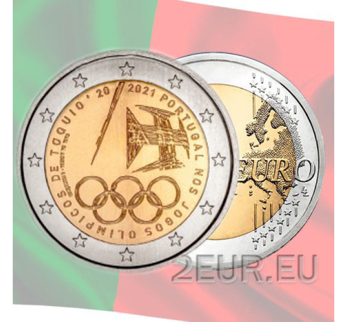 Portugal 2 euros UNC 2021 - Participation aux Jeux Olympiques de Tokyo