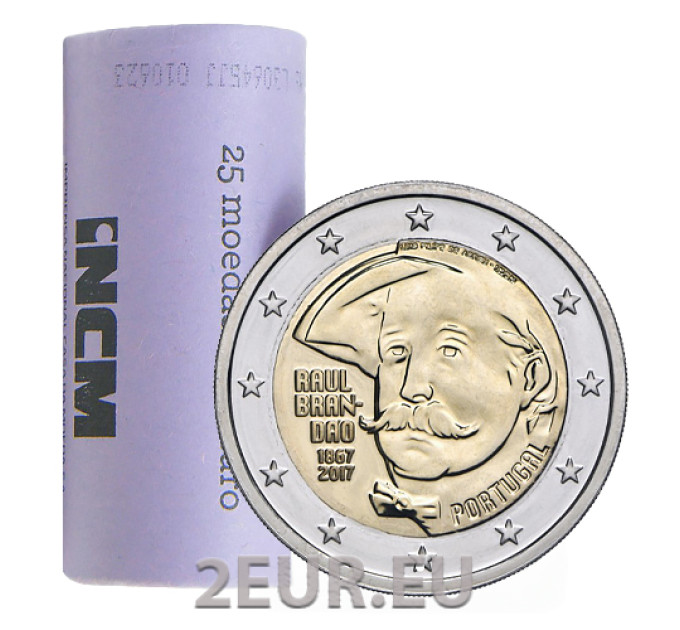 Portugal 2 euros UNC rouler 2017 - 150 ans depuis la naissance de Raul Brandão
