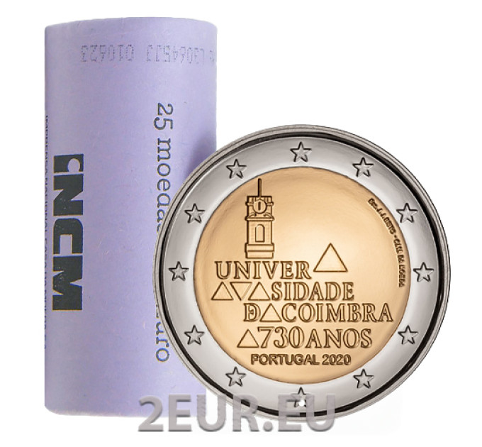 Portugal 2 euros UNC rouler 2020 - 730 Ans Université de Coimbra