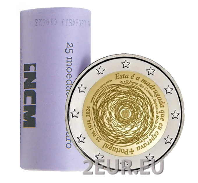 Portugal 2 euros UNC rouler 2024 - 50e anniversaire de la révolution des œillets