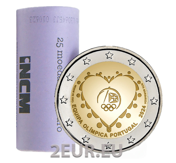 Portugal 2 euros UNC rouler 2024 - jeux olympiques