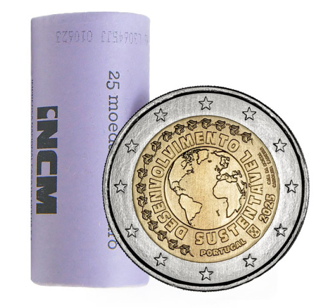 Portugal 2 euros UNC rouler 2025 - Développement durable