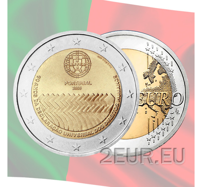 Portugal 2 euros UNC 2008 - 60 Ans Droits de l'Homme