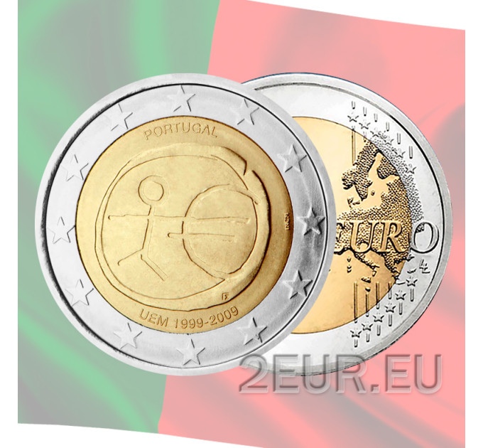 Portugal 2 euros UNC 2009 - 10 Ans Euro - UEM