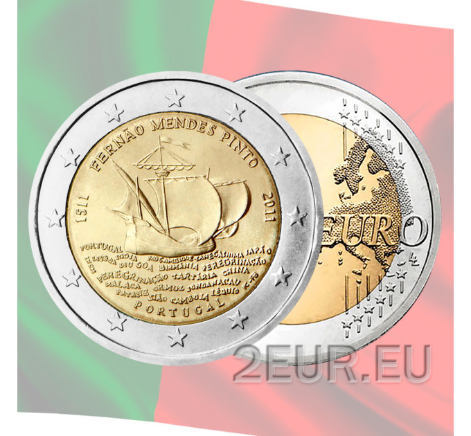 Portugal 2 euros UNC 2011 - 500e anniversaire de la naissance de Fernao Mendes Pinto