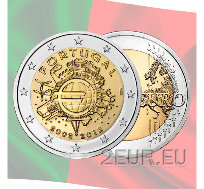Portugal 2 euros UNC 2012 - 10 ans d'Euro Cash