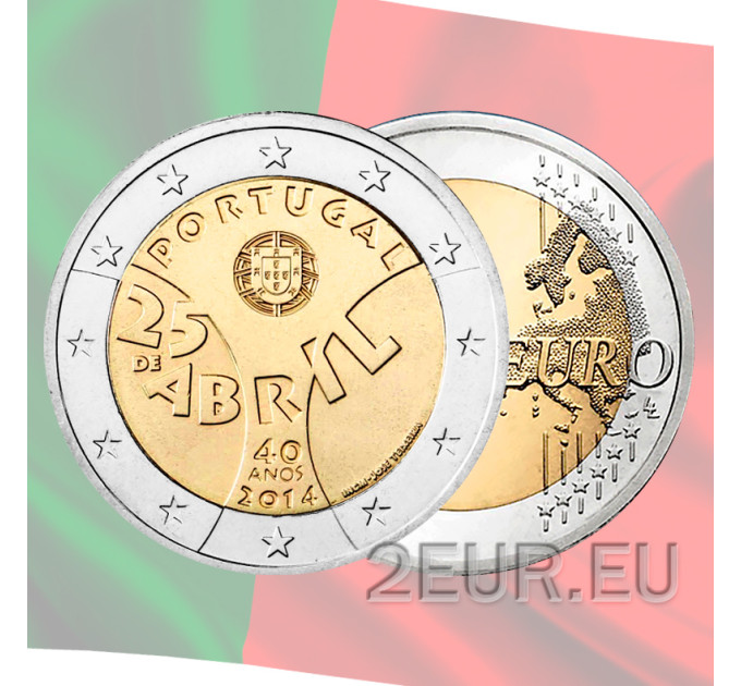 Portugal 2 euros UNC 2014 - 40ème Anniversaire de la Révolution du 25 Avril - Révolution des Œillets