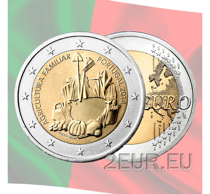 Portugal 2 euros UNC 2014 - Année Internationale de l'Agriculture Familiale