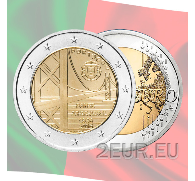 Portugal 2 euros UNC 2016 - 50 ans de l'inauguration du pont du 25 avril