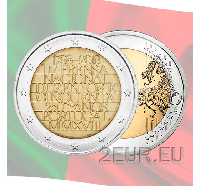 Portugal 2 euros UNC 2018 - 250e Anniversaire de l'Imprimerie Nationale