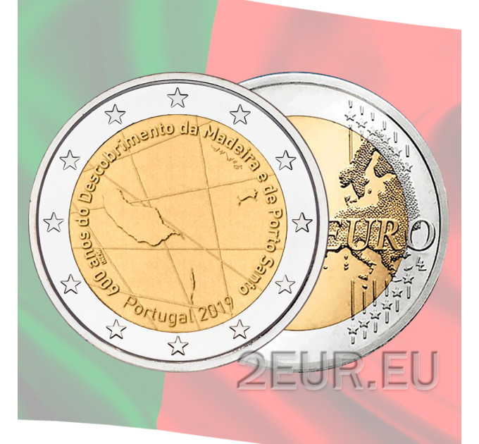 Portugal 2 euros UNC 2019 - 600e anniversaire de la découverte de l'île de Madère et de Porto Santo