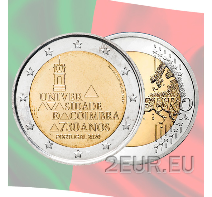 Portugal 2 euros UNC 2020 - 730 Ans Université de Coimbra