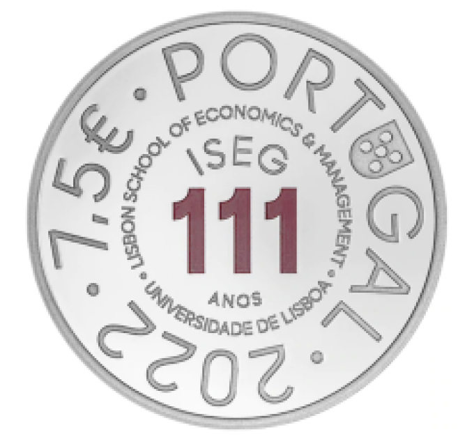 Portugal 7,5 euros argent BE 2022 - 111 ans de l'École d'Économie et de Gestion de Lisbonne - ISEG