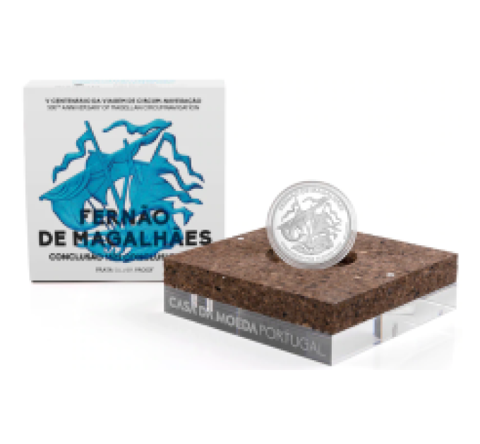 Portugal 7,5 euros argent BE 2022 - 500e anniversaire du premier tour de la Terre par Magellan - Elcano 1522