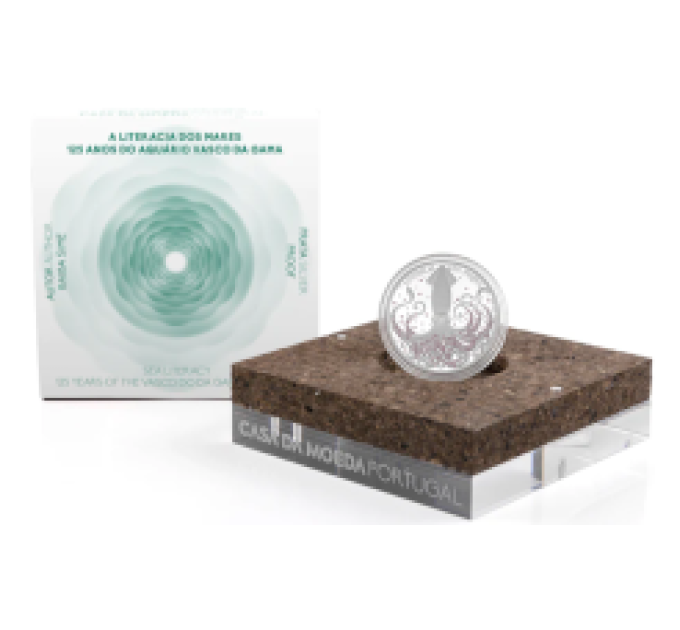 Portugal 7,5 euros argent BE 2023 - Sea Literacy - 125 ans d'aquarium à Vasko de Gama