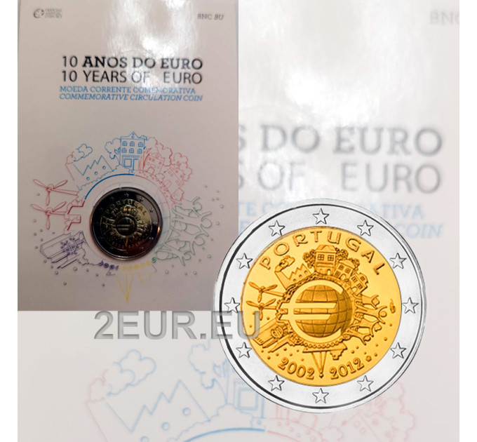 Portugal 2 euros BU 2012 - 10 ans d'euro cash