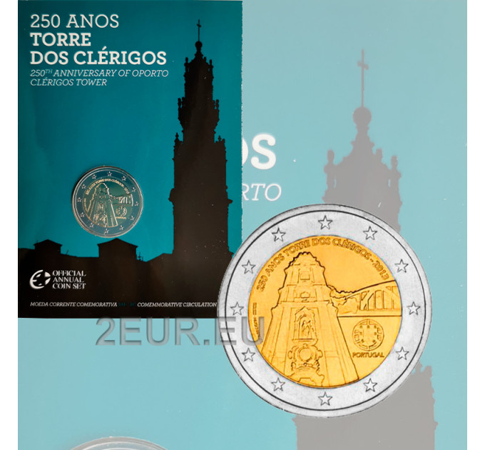 Portugal 2 euros BU 2013 - 250E ANNIVERSAIRE DE LA TOUR CLERIGOS  