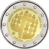 Portugal 2 euros UNC 2023 - Journée mondiale de la Jeunesse