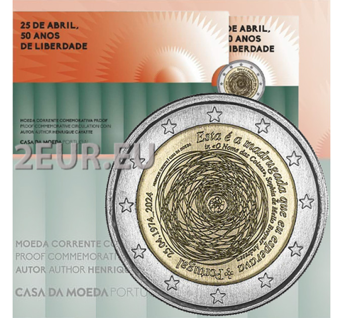 Portugal 2 euros Proof 2024 - 50e anniversaire de la révolution des œillets