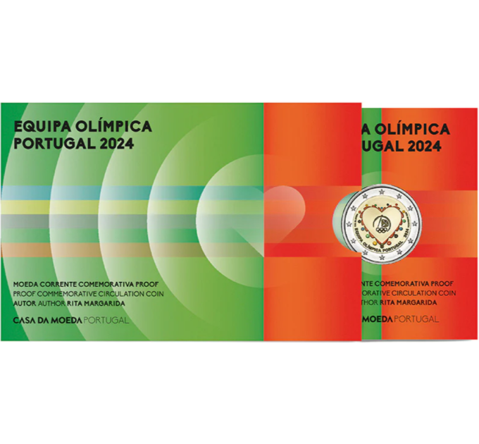Portugal 2 euros Proof 2024 - Jeux olympiques d'été à Paris - Équipe olympique portugaise