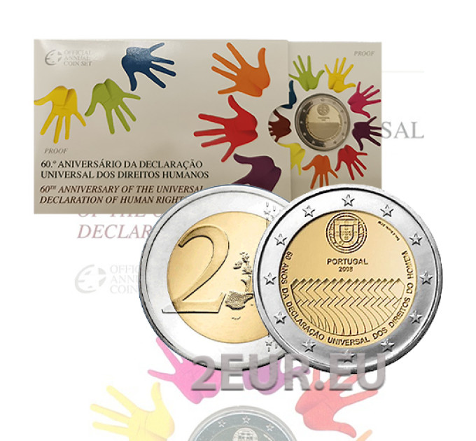 Portugal 2 euros BE 2008 - 60 ans des droits de l'homme  