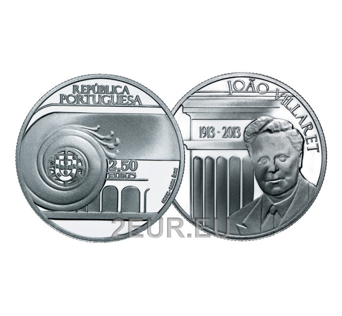 Portugal 2,5 euros UNC 2013 - 100e anniversaire de la naissance de João Villaret