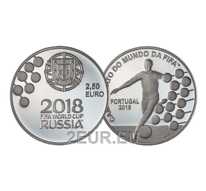Portugal 2,5 euros UNC 2018 - Coupe du monde de football de la FIFA en Russie