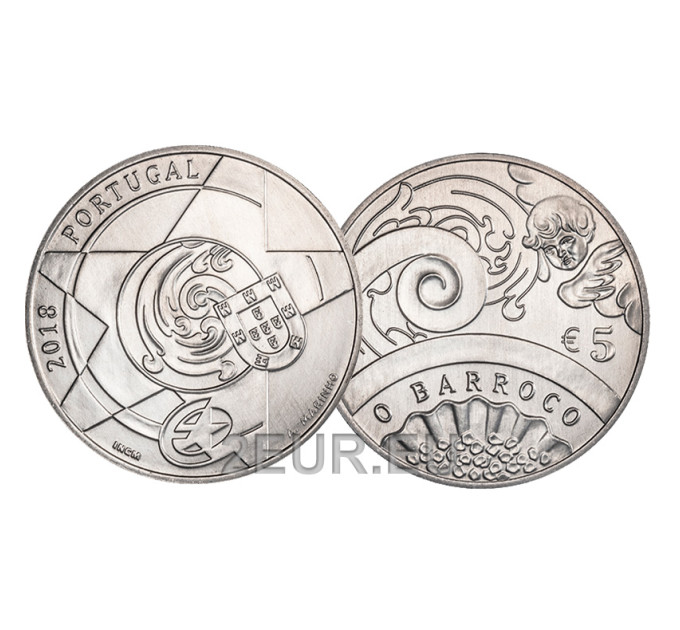 Portugal 5 euros UNC 2018 - L'âge baroque