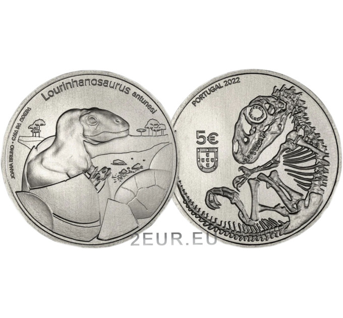 Portugal 5 euros UNC 2022 - Dinosaures au Portugal