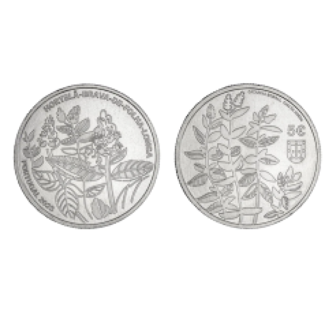 Portugal 5 euros UNC 2023 - Menthe verte à longues feuilles